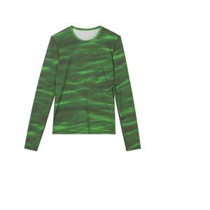 JNBY Full Print Fitted Emerald Green Performance Top New XL fits US 8 10